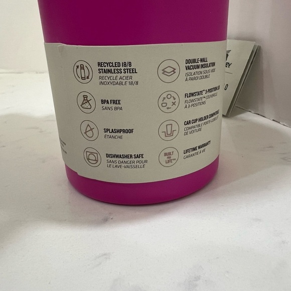 Stanley Vibrant Pink Tumbler with Orange Accent - Picture 7 of 13